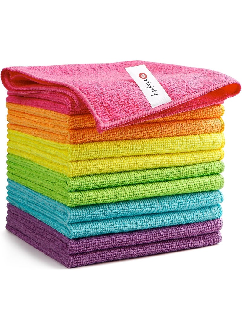 Orighty Orighty Microfiber Cleaning Cloth Pack of 12, Highly Absorbent Cleaning Supplies, Lint Free Cloths for Multiple-use, Powerful Dust Removal Clean Rags for House, Kitchen, Car Care(12x12 inch) - Image 4