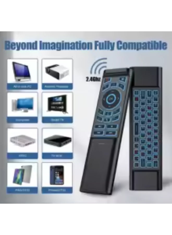 أم ثري 2.4G ماوس هوائي للتحكم عن بعد 7 ألوان بإضاءة خلفية IR تعلم لوحة مفاتيح صغيرة وضع مزدوج بلوتوث تحكم لاسلكي للكمبيوتر صندوق التلفزيون الذكي - Image 3
