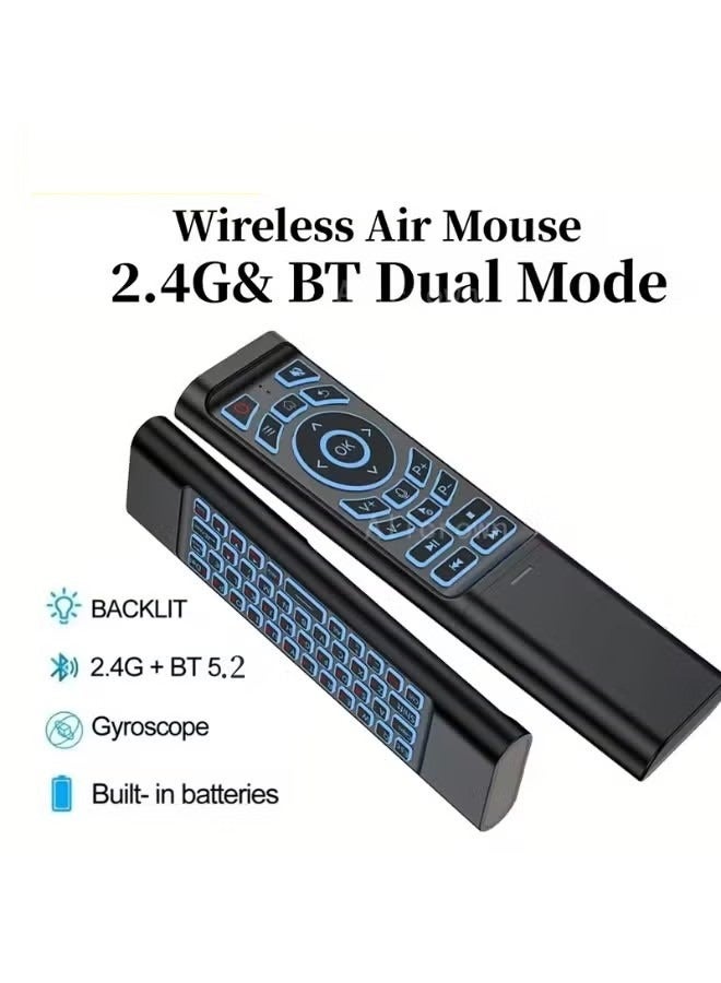 أم ثري 2.4G ماوس هوائي للتحكم عن بعد 7 ألوان بإضاءة خلفية IR تعلم لوحة مفاتيح صغيرة وضع مزدوج بلوتوث تحكم لاسلكي للكمبيوتر صندوق التلفزيون الذكي - Image 2