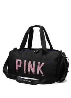 MXM Duffel Women Bag | Travel Sports PINK Handbag | Sports Gym Yoga Shoes Waterproof Tote Girls Bag ( Black )  - Image 1