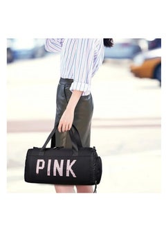 MXM Duffel Women Bag | Travel Sports PINK Handbag | Sports Gym Yoga Shoes Waterproof Tote Girls Bag ( Black )  - Image 2