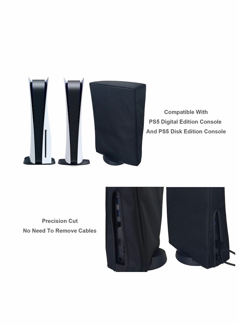 SOLARAE Dust Cover for PS5 Console, Oxford Fabric Anti-Scratch Waterproof Dust Guard with Back Cable Port for Playstation 5 Digital & Disk Version - Image 5