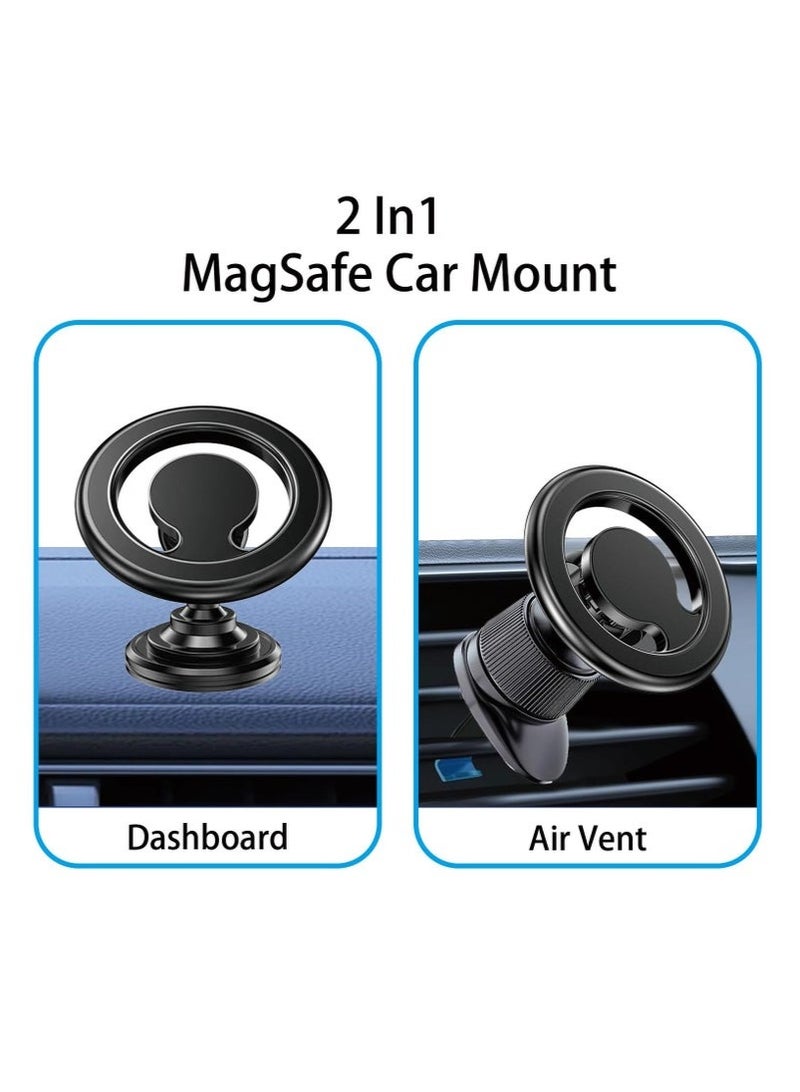 Arabest Magsafe Car Holder, Car Phone Magnet Air Vent Magnetic Car Mobile Holder Rotatable Car Mount Fit  - Image 3
