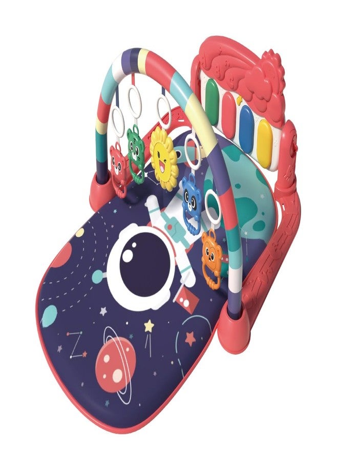 GOODOO Tiny Treasures Musical Play Mat Piano Gym Mat Gym & Fitness Rack Space Design, Red Colour - Image 1