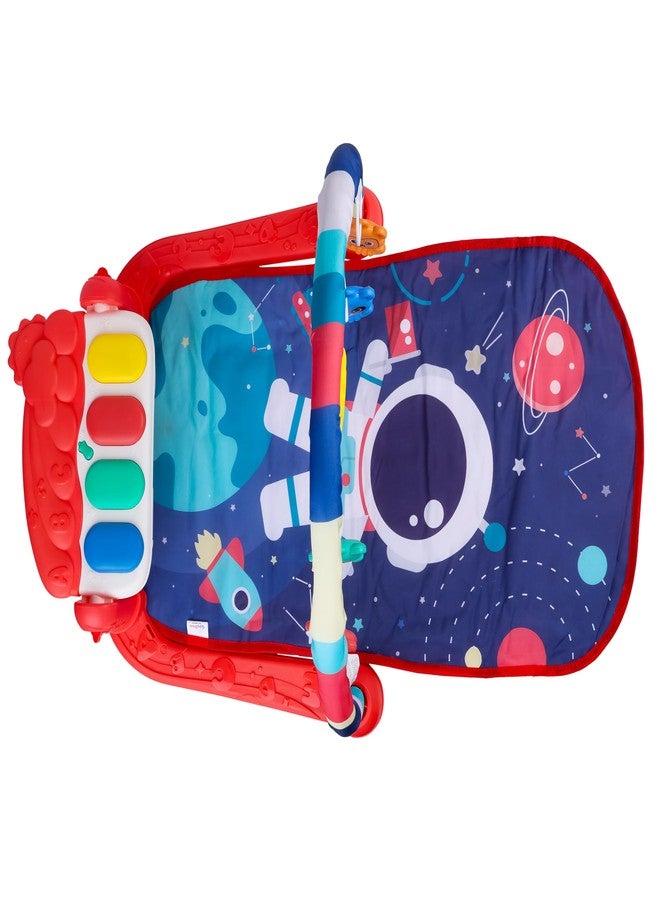 GOODOO Tiny Treasures Musical Play Mat Piano Gym Mat Gym & Fitness Rack Space Design, Red Colour - Image 2