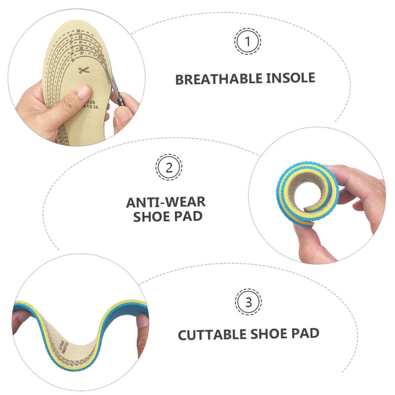 2 Pairs Cuttable Double Sided Insoles For Women Boys Girls Foot Care Outdoor - Image 3