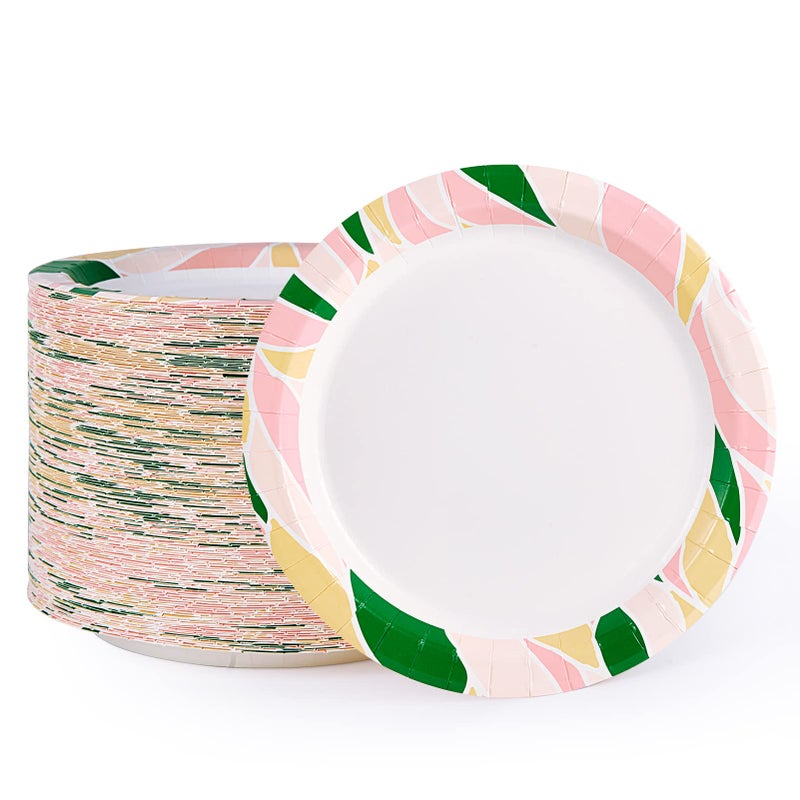 FOCUSLINE 8375 Inch Paper Plates 360 Pack Disposable Paper Plate Bulk 360 Count SoakProof  CutProof Bulk Plate for Parties Picnic and Family Gatherings