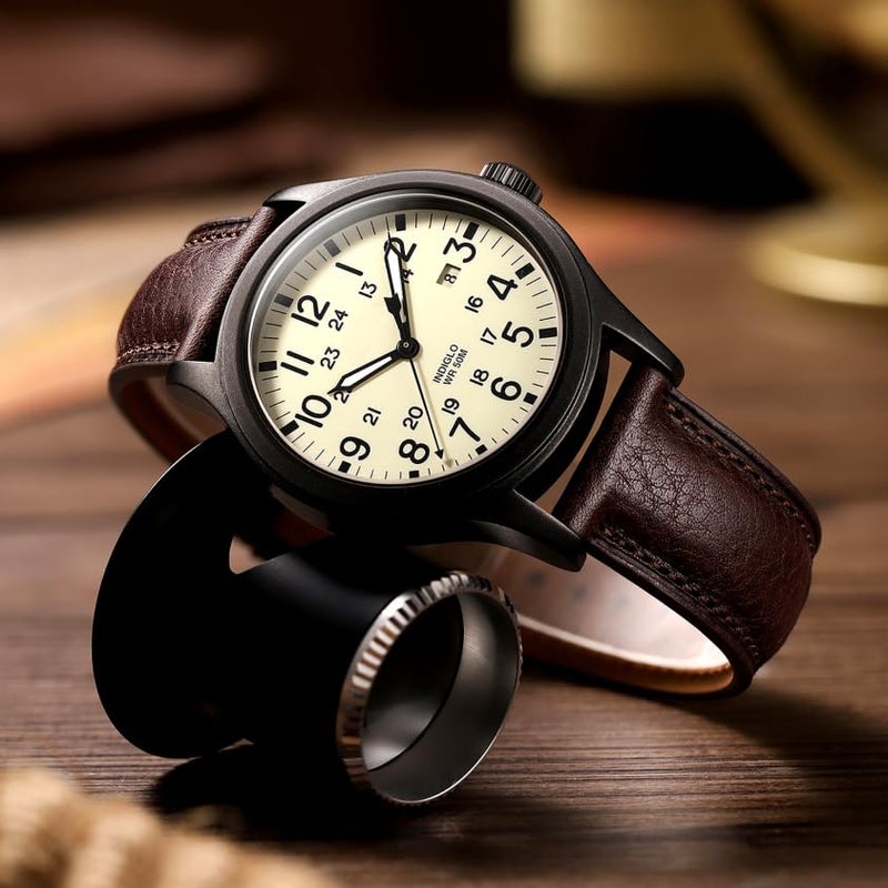 Getalia Italian leather Watch Band Tuscany Natural Vegetable-Tanned Full Grain Genuine Leather, Skin-Safe, Quick Release Replacement Watch Straps for Men and Women Thick and Soft (Coffee Width-18mm) - Image 4