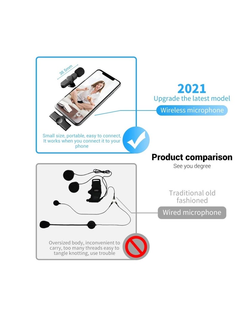 2 in 1 iphone or type-c Wireless Lavalier Microphone For IPhone, Plug Play, Portable Audio Video Recording Mic for Youtube, Live Stream, Vlog, Interview, Laptops PC - Image 4