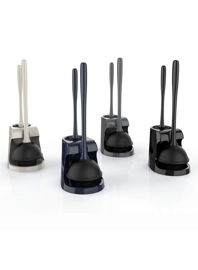 Silicone Toilet Brush and Plunger Set, Bathroom Cleaning,Black, 1 Set - Image 2