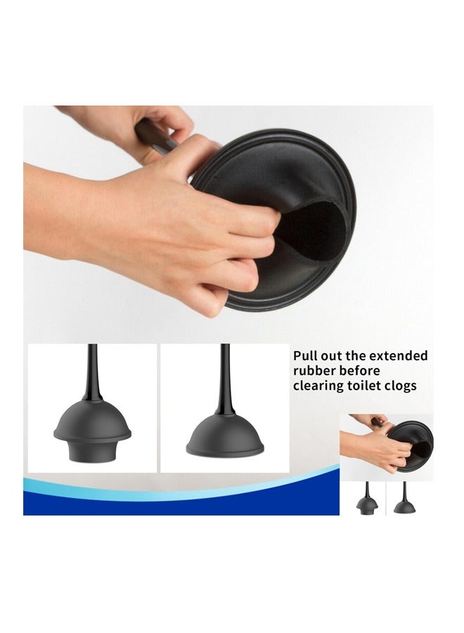 Silicone Toilet Brush and Plunger Set, Bathroom Cleaning,Black, 1 Set - Image 5