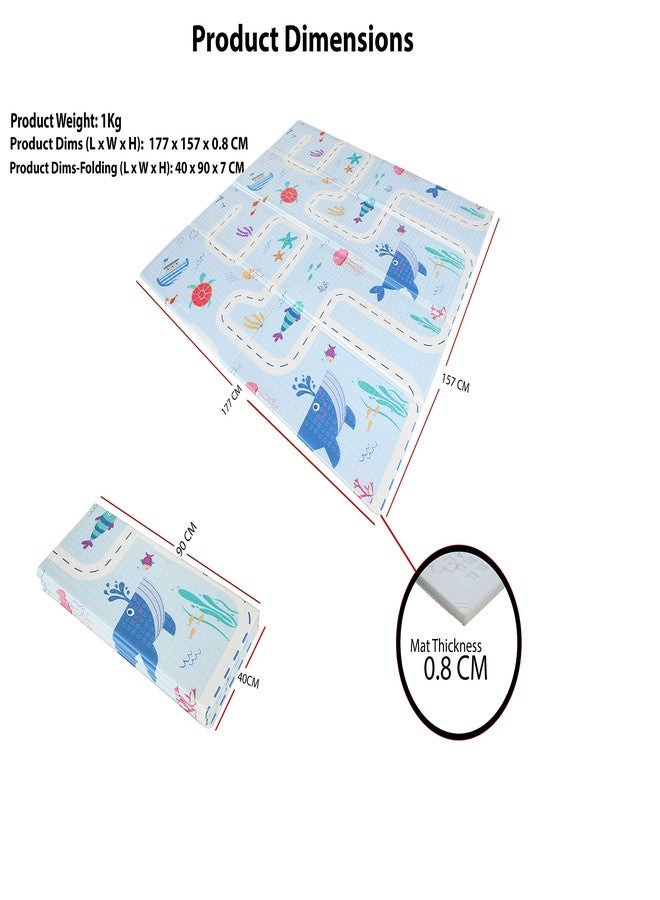 Vic Kid® Baby Play Mat/Foldable Crawling Mat/Large Size/Thick Foam/Double Sides Multi-Purpose Water Proof. (5.8 X 5.15Ft,0.8cm Thickness) (SideA- Squirrel & Mouse + Side B-Ocean World)… - Image 5