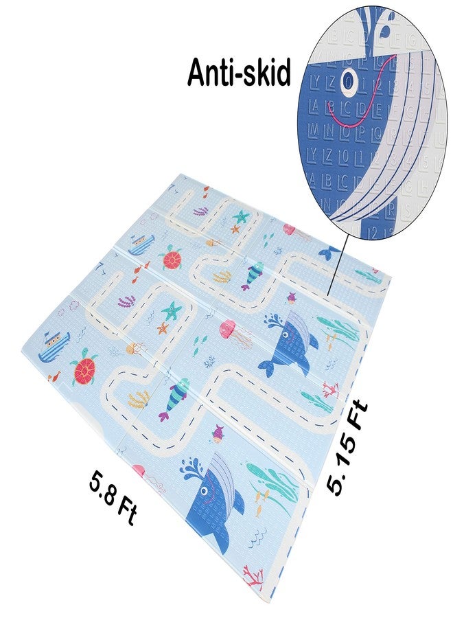 Vic Kid® Baby Play Mat/Foldable Crawling Mat/Large Size/Thick Foam/Double Sides Multi-Purpose Water Proof. (5.8 X 5.15Ft,0.8cm Thickness) (SideA- Squirrel & Mouse + Side B-Ocean World)… - Image 4