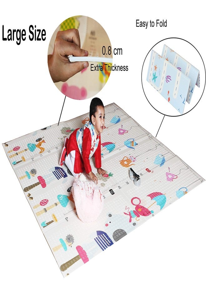 Vic Kid® Baby Play Mat/Foldable Crawling Mat/Large Size/Thick Foam/Double Sides Multi-Purpose Water Proof. (5.8 X 5.15Ft,0.8cm Thickness) (SideA- Squirrel & Mouse + Side B-Ocean World)… - Image 2