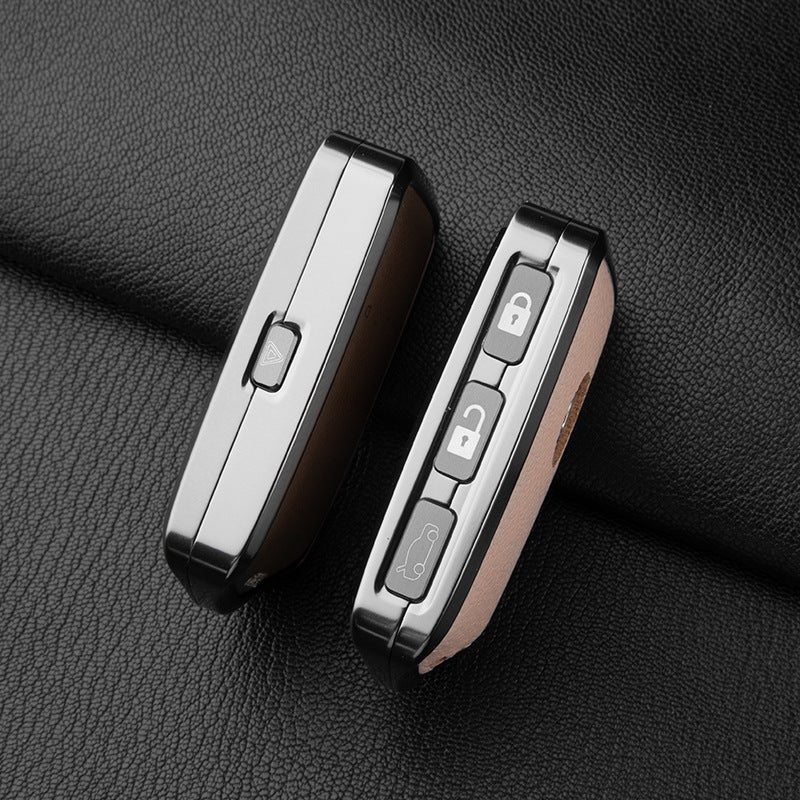 Volvo Premium Leather Key Case for Volvo XC60, S90, S60, XC90, XC40, V40 - High-End Design with Aluminum Alloy - Image 2