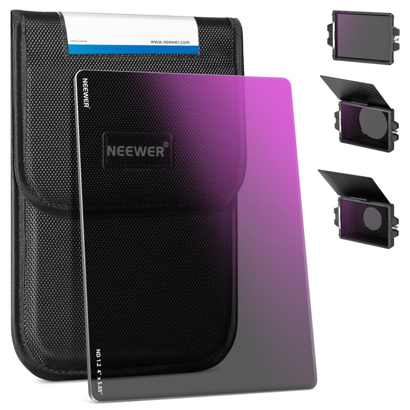 NEEWER ND1.2(4 Stops) Square ND Filter, 4"x5.65" Cinema Neutral Density Filter Compatible with Tilta Compatible with SmallRig Matte Box, Slim Multi Coated HD Optical Glass/6.25% Light Transmittance - Image 1