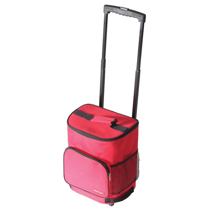 dbest products dbest products Ultra Compact Cooler Smart Cart Red Insulated Collapsible Rolling Tailgate BBQ Beach Summer 