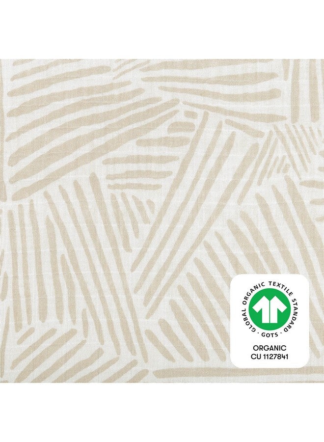 Babyletto 100% Quilted Organic Cotton Changing Pad Cover, GOTS-Certified, Fitted 360°, Ultra-Soft and Breathable Muslin - Oat Stripe - Image 4