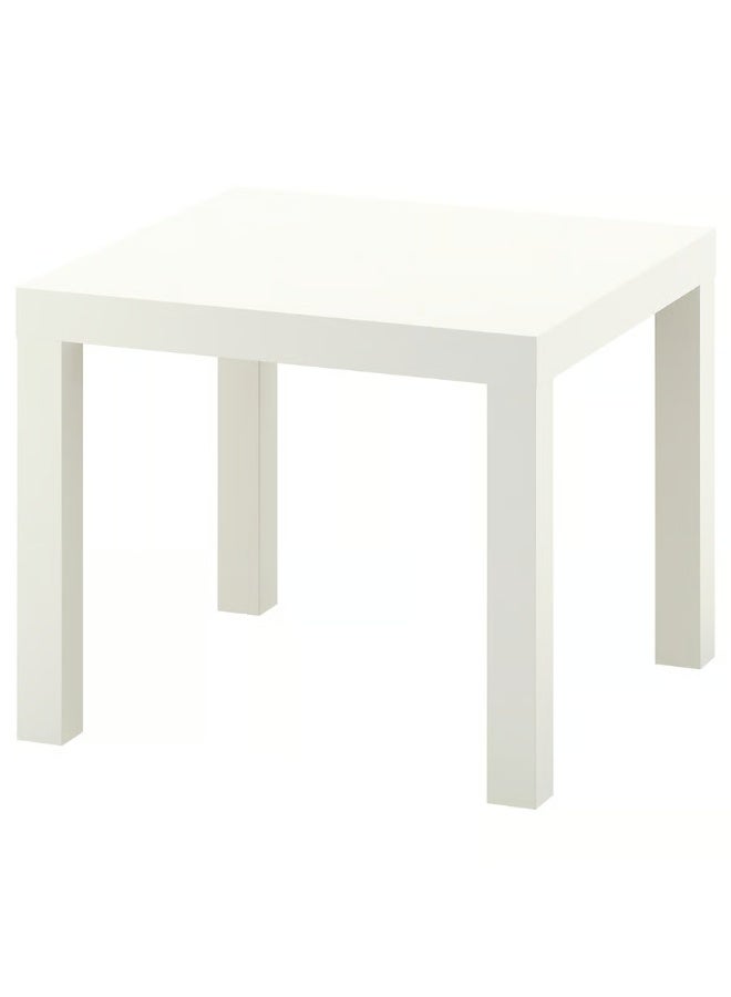 طاولة جانبية، أبيض، 55×55 سم - Image 1