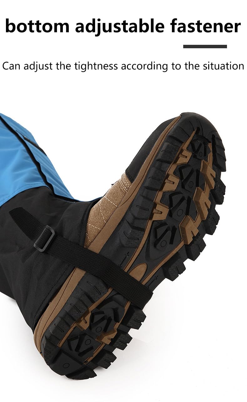 Wind Tour Winter Snow Gaiters for Hiking - Waterproof Ankle Covers for Snow Trekking, Skiing - Universal Fit Men Women (Black) - Image 5