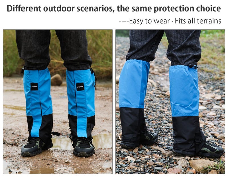 Wind Tour Winter Snow Gaiters for Hiking - Waterproof Ankle Covers for Snow Trekking, Skiing - Universal Fit Men Women (Black) - Image 3