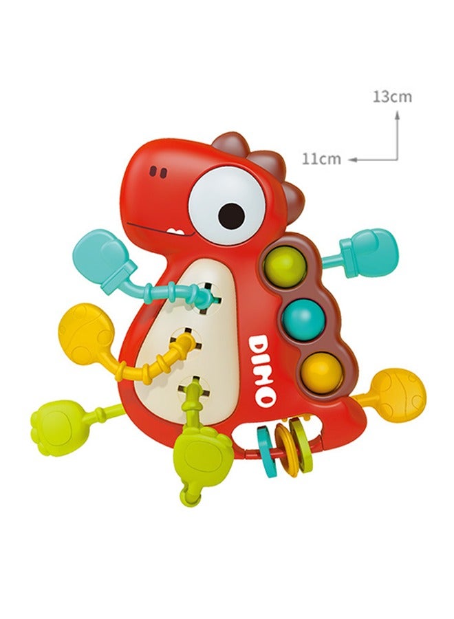 Montessori Toy for Baby 0-2 Years Old, Cute Dragon Design Baby Sensory Teething Toys with Rattles for Toddlers Boy Girl Birthday Gifts(dino) - Image 2