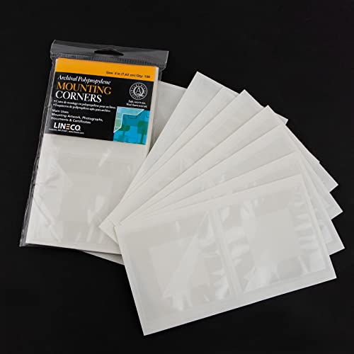 Lineco Self-Adhesive Acid-Free Archival Polypropylene Mounting Photo Corners, Full View, 3 inches, Used for Scrapbook, DIY and Displaying Pictures, Package of 100, Clear - Image 3
