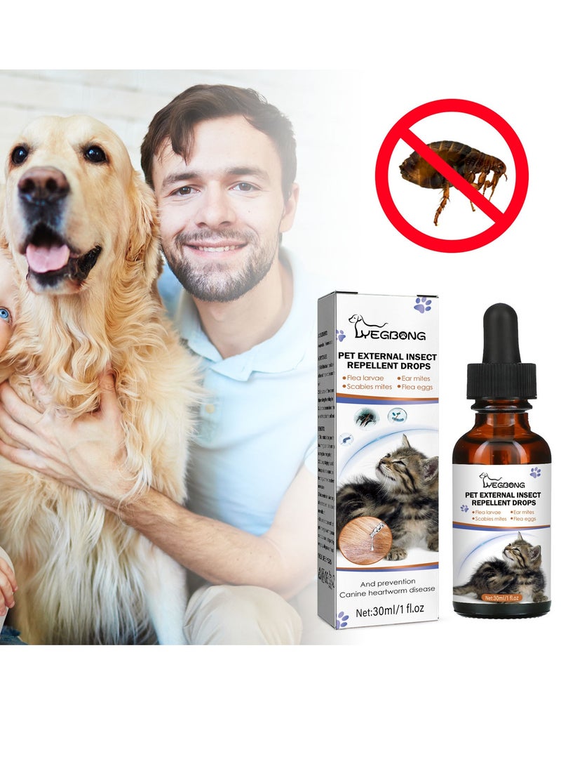 YEGBONG Flea and Tick Drops for Dogs and Cats, Fast Acting Flea Treatment, Flea and Tick Prevention for Dogs and Cats, Safe and Effective - Image 1