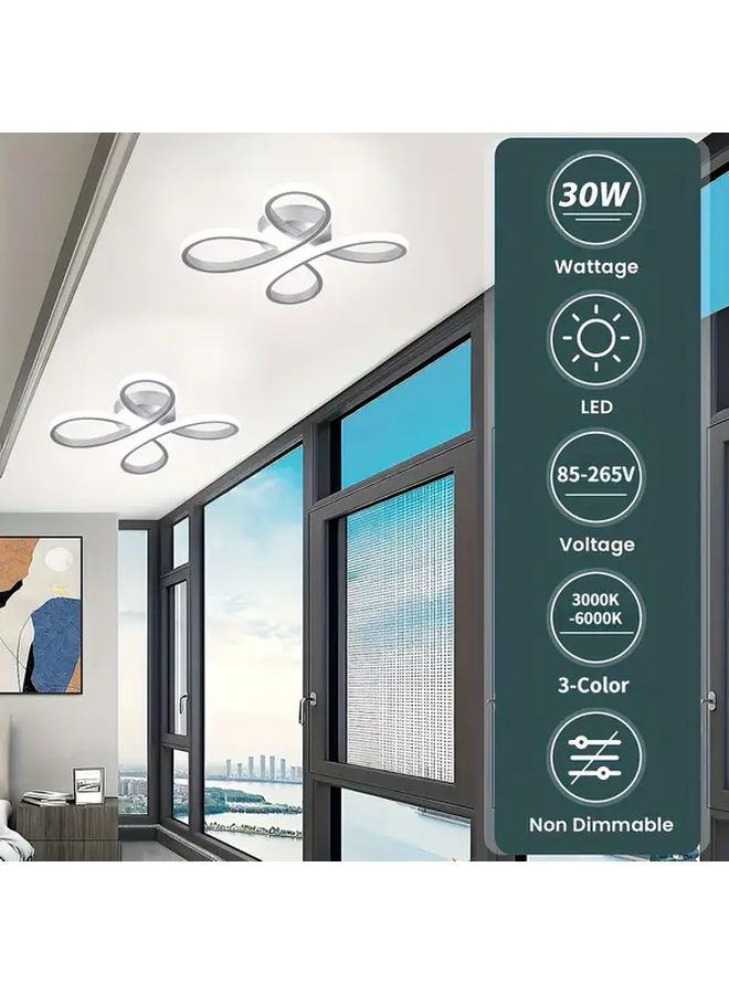 مصباح سقف LED أبيض حديث قابل للتعتيم من 3000K إلى 6500K مع غطاء معلق من الأكريليك الأبيض 38 سم / 14.96 بوصة لغرفة النوم والخزانة والممر وغرفة الطعام - Image 5