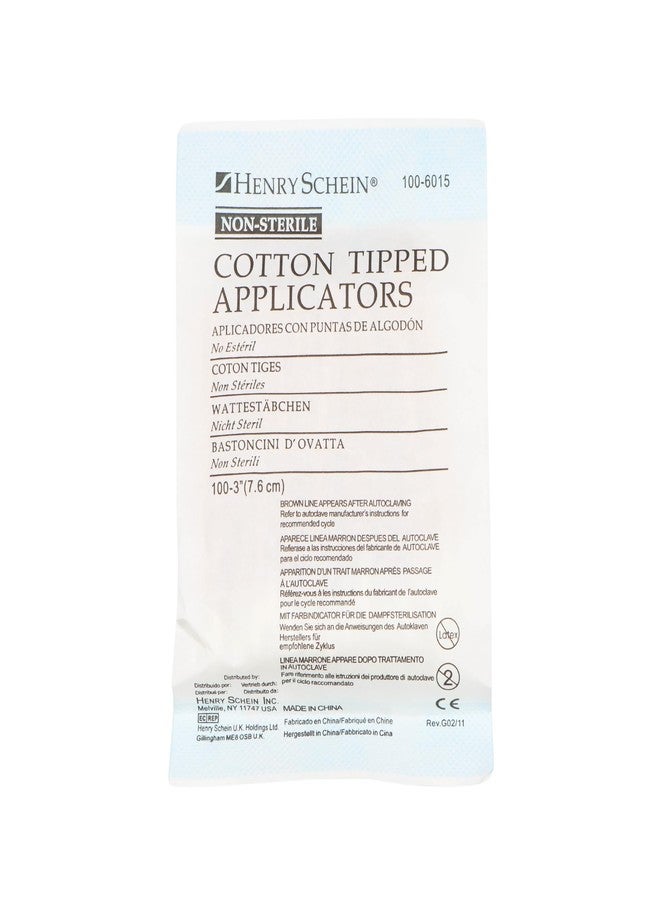 Henry Schein Cotton Tipped Applicators, 3 inches, Non-Sterile, Wood Handle, Single Use, 1000/Box - Image 4