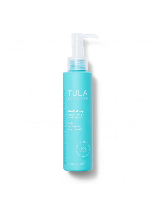 TULA TULA Skin Care #nomakeup Replenishing Cleansing Oil - Oil Cleanser and Makeup Remover, Gently Clean and Remove Stubborn Makeup and Residue, 4.7 oz.  - Image 1
