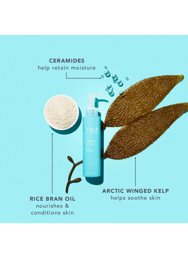 TULA TULA Skin Care #nomakeup Replenishing Cleansing Oil - Oil Cleanser and Makeup Remover, Gently Clean and Remove Stubborn Makeup and Residue, 4.7 oz.  - Image 4