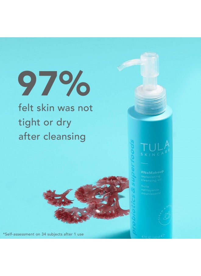 TULA TULA Skin Care #nomakeup Replenishing Cleansing Oil - Oil Cleanser and Makeup Remover, Gently Clean and Remove Stubborn Makeup and Residue, 4.7 oz.  - Image 5