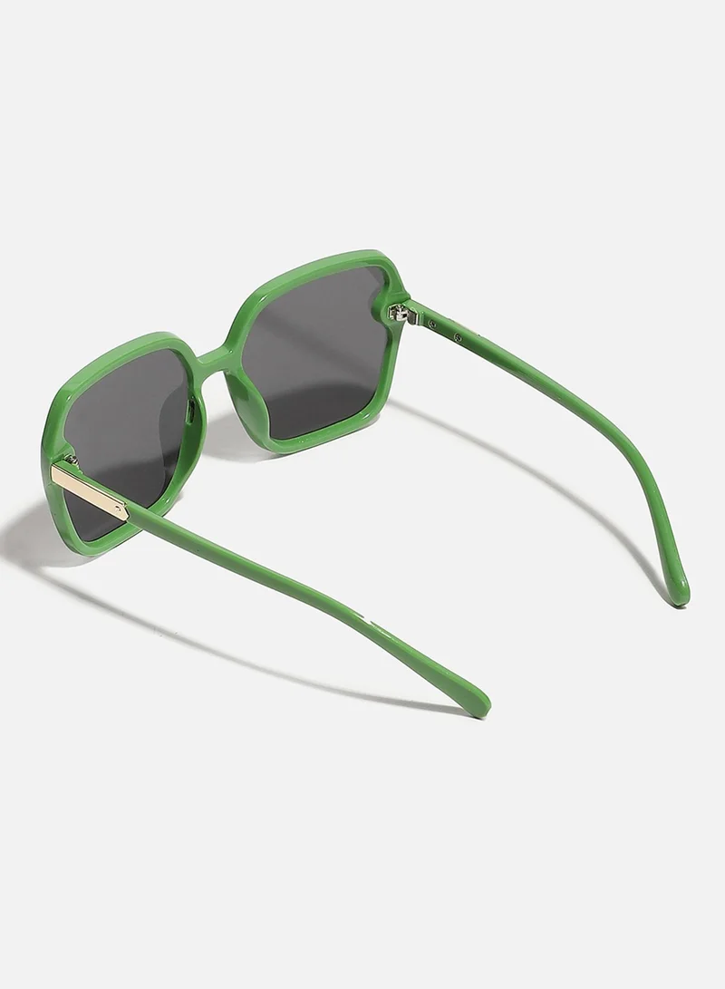 صوص هاوت Tinted Lens Green Frame Oversized Sunglass