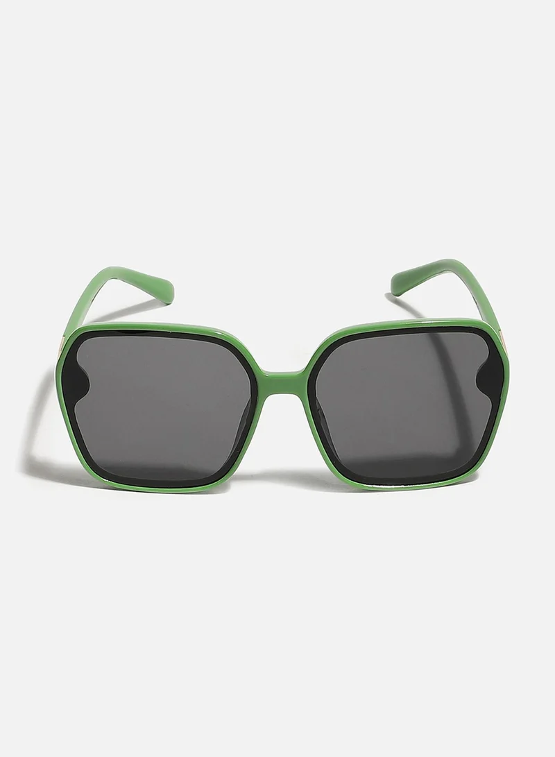 صوص هاوت Tinted Lens Green Frame Oversized Sunglass