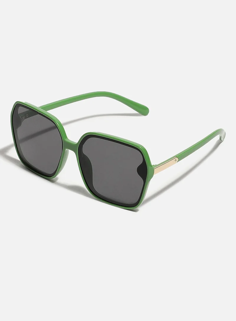 صوص هاوت Tinted Lens Green Frame Oversized Sunglass