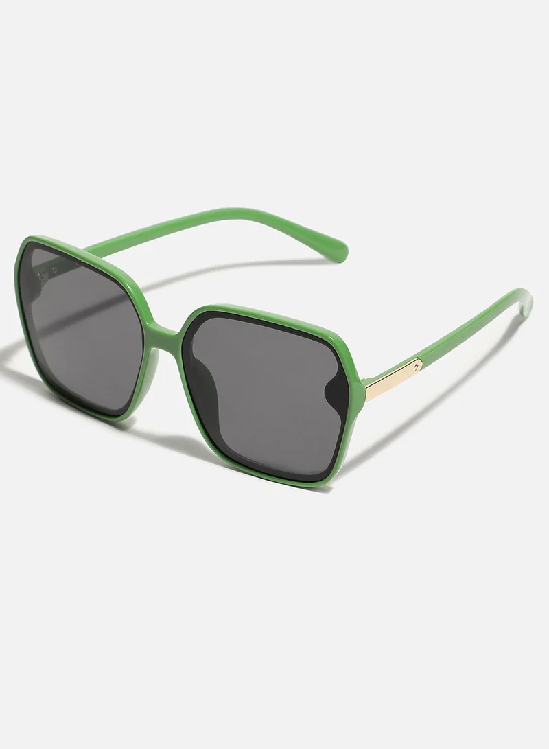 صوص هاوت Tinted Lens Green Frame Oversized Sunglass