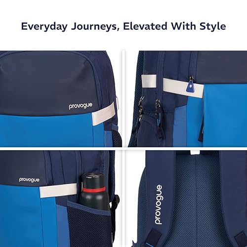 Provogue Urban Laptop Backpack 30L with 3 large compartments and Rain Cover | Backpack Bag for Man, Laptop Bag 15.6 Inch, Travel & Office Backpack for Men and Women with Laptop Compartment | Blue - Image 5