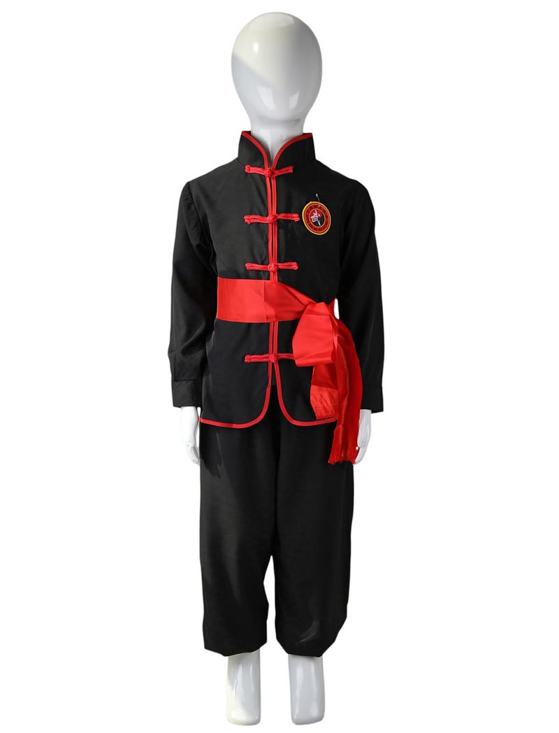 STIOEDYUAN Kids Kung Fu Suits Tai Chi Uniform Chinese Martial Art Wing Chun Clothing Sets (Black, 7-8 Years) - Image 3