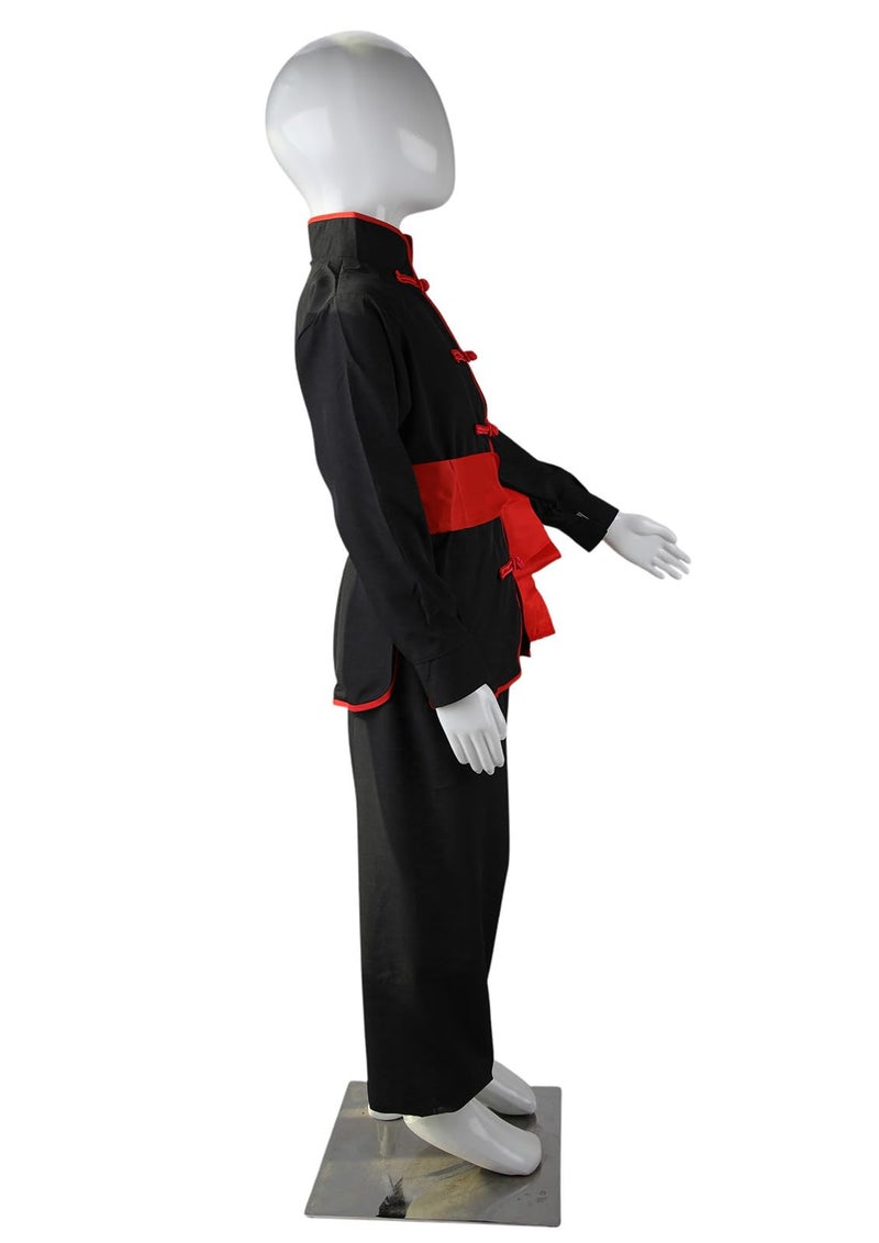 STIOEDYUAN Kids Kung Fu Suits Tai Chi Uniform Chinese Martial Art Wing Chun Clothing Sets (Black, 7-8 Years) - Image 4