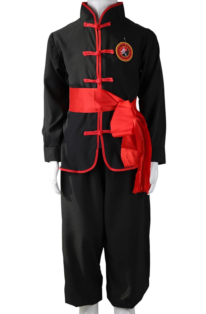 STIOEDYUAN Kids Kung Fu Suits Tai Chi Uniform Chinese Martial Art Wing Chun Clothing Sets (Black, 7-8 Years) - Image 2