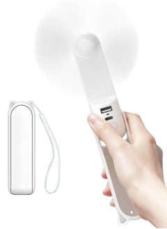 Handheld fan, 3 in 1 mini handheld fan, portable USB charging fan, 270° adjustable small pocket fan with 2000mAh power bank, suitable for travel, outdoor