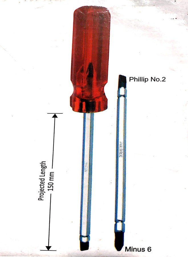 H9 2-in-1 Reversible Screwdriver with Hexagon Rod and Extra Hard Tips (150mm x 6mm) (Flat & PH2 Tip) R6510 (Pack of 2) - Image 3