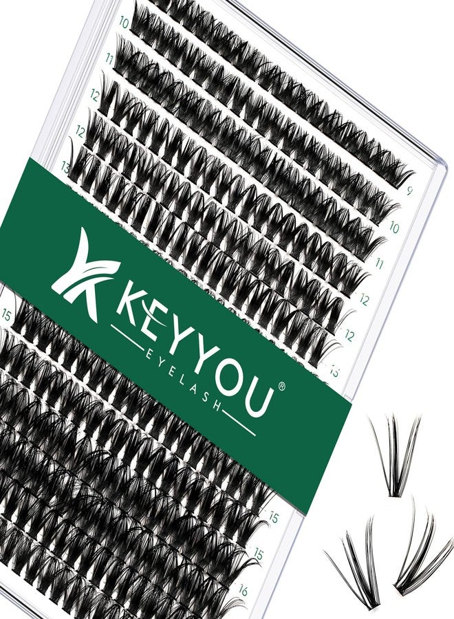 KEYYOU Lash Clusters 300pcs Individual Lashes 50D 0.07C Curl 9-18MIX DIY Eyelash Extension KEYYOU Large Tray Volume Soft&Natural Cluster Lashes(50D-0.07C,9-18MIX） - Image 1