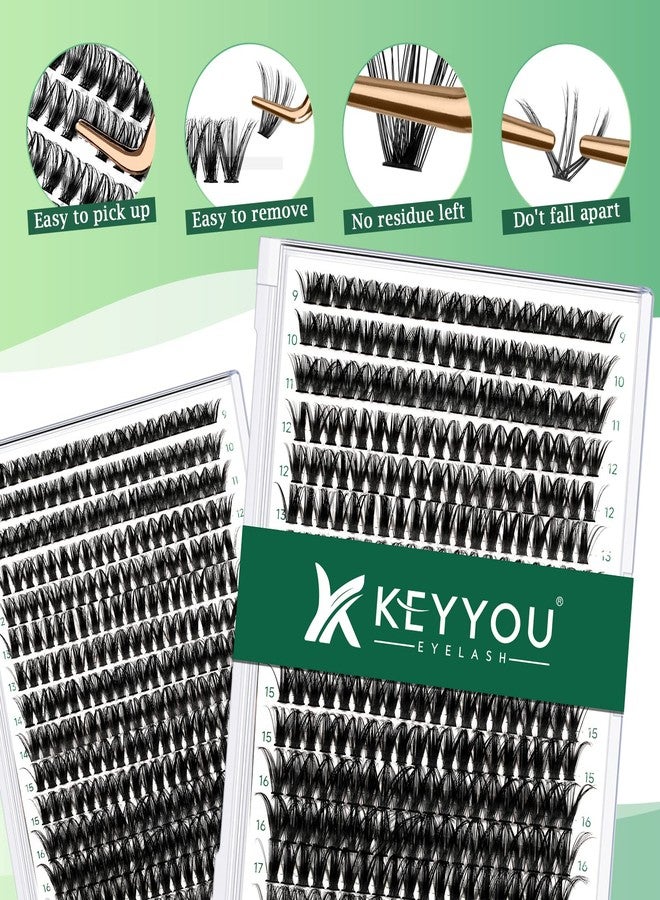 KEYYOU Lash Clusters 300pcs Individual Lashes 50D 0.07C Curl 9-18MIX DIY Eyelash Extension KEYYOU Large Tray Volume Soft&Natural Cluster Lashes(50D-0.07C,9-18MIX） - Image 3