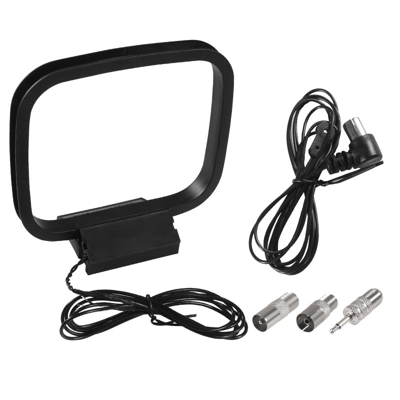 AEDIKO FM Radio Antenna 75 Ohm FM Antenna FM Coax Antenna and AM Loop Antenna with 3 Connectors for Indoor Home Stereo Receiver AV Audio Home Theater Receiver Power - Image 1