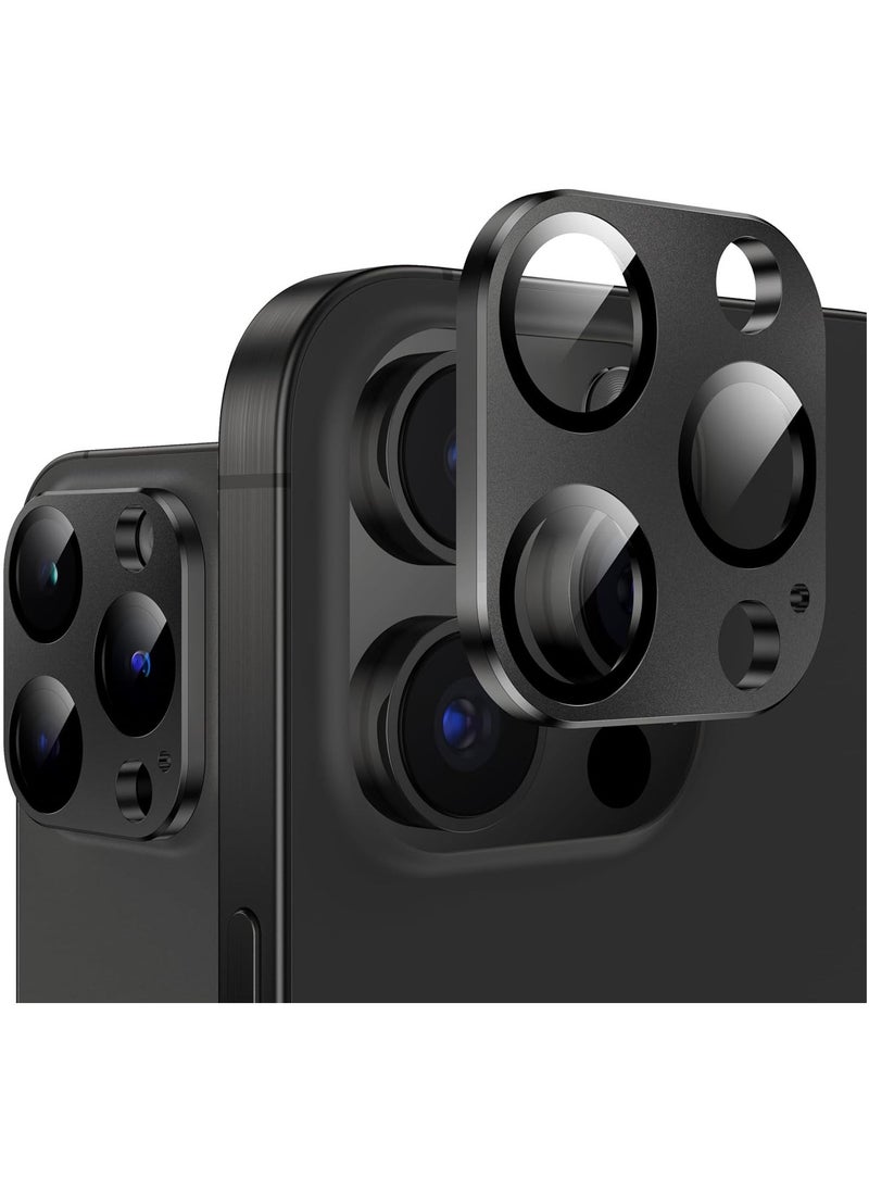 Raxoom iPhone 15 Pro/iPhone 15 Pro Max Camera Lens Protector, Matte Alloy [Shatterproof Test] 9H Tempered Glass Camera Screen Protector Scratch Resistant Cover Accessories 2023,Black Titanium - Image 1
