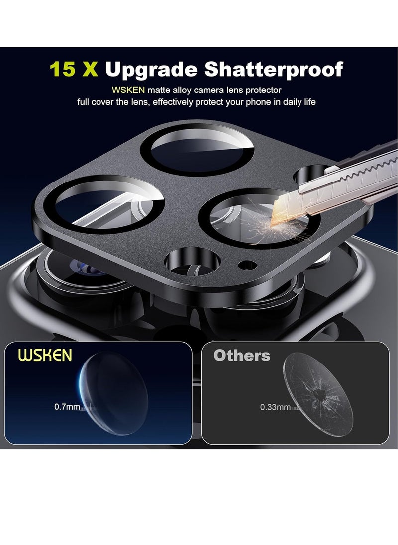 Raxoom iPhone 15 Pro/iPhone 15 Pro Max Camera Lens Protector, Matte Alloy [Shatterproof Test] 9H Tempered Glass Camera Screen Protector Scratch Resistant Cover Accessories 2023,Black Titanium - Image 2
