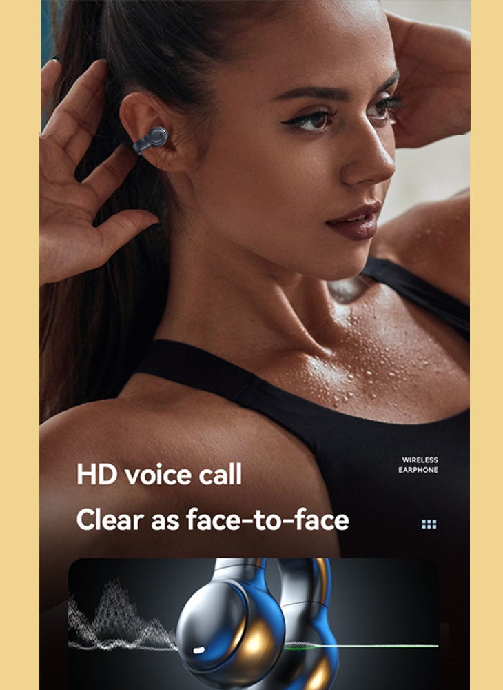 Chomel New ear clip bone conduction Bluetooth headset, non-in-ear sports digital display, long battery life earphone - Image 1