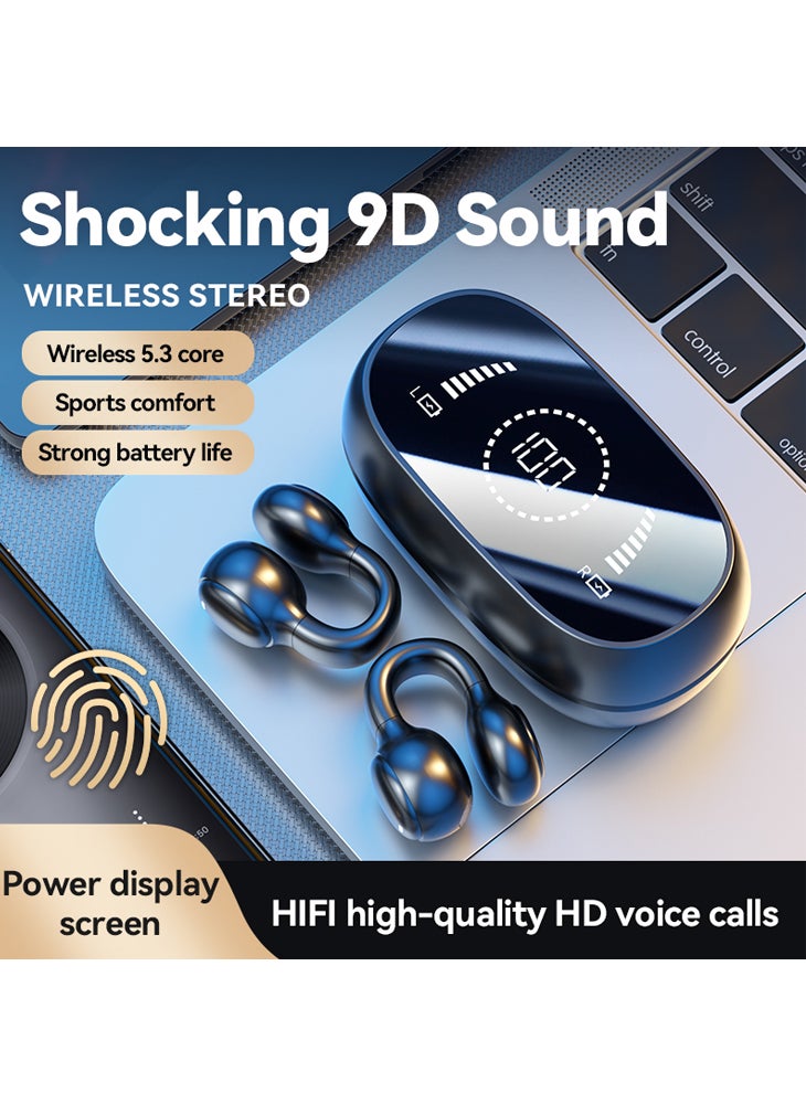 Chomel New ear clip bone conduction Bluetooth headset, non-in-ear sports digital display, long battery life earphone - Image 3